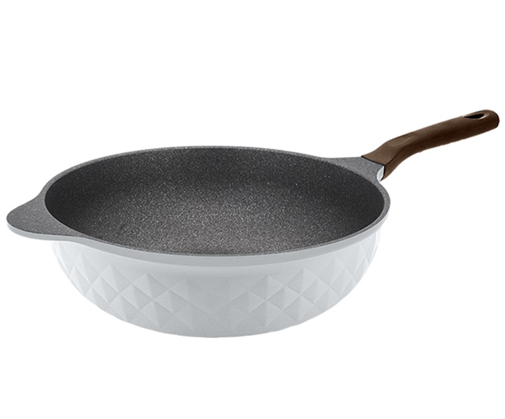 CRYSTAL II Die-Cast Titanium Coated Fry Wok (32cm) (IC17632W)